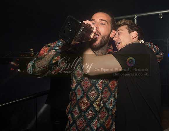 Pete Wicks and Sam Thompson having a fun night out at Gallery Club in Kent