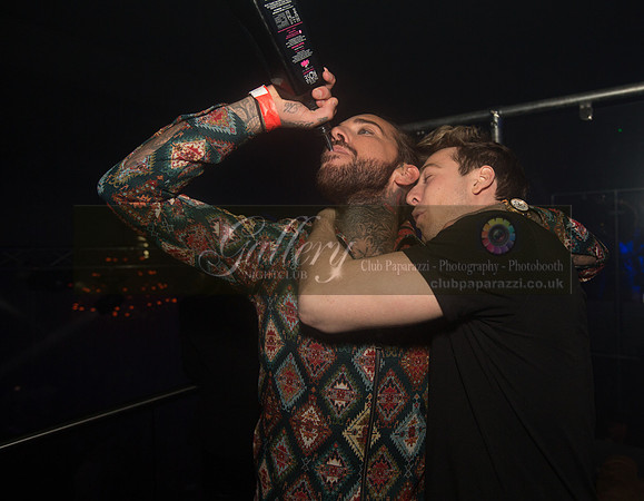 Pete Wicks and Sam Thompson having a fun night out at Gallery Club in Kent