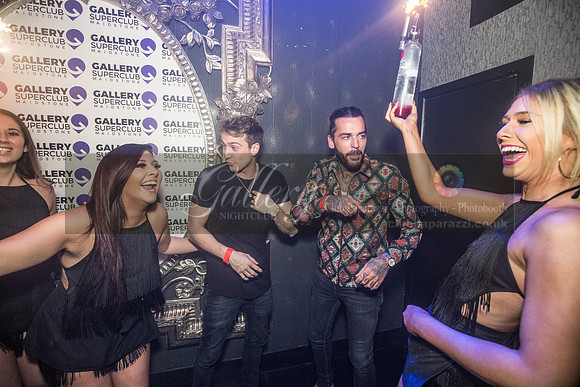 Pete Wicks and Sam Thompson having a fun night out at Gallery Club in Kent