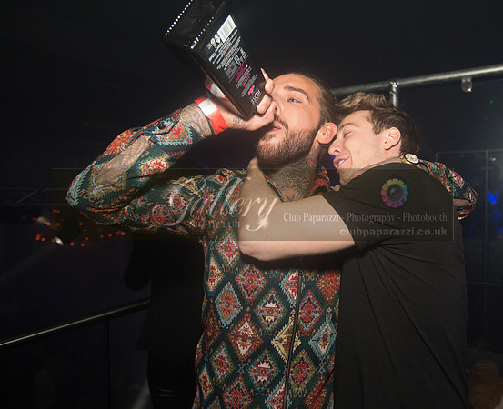 Pete Wicks and Sam Thompson having a fun night out at Gallery Club in Kent