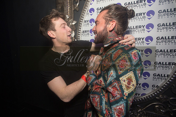 Pete Wicks and Sam Thompson having a fun night out at Gallery Club in Kent