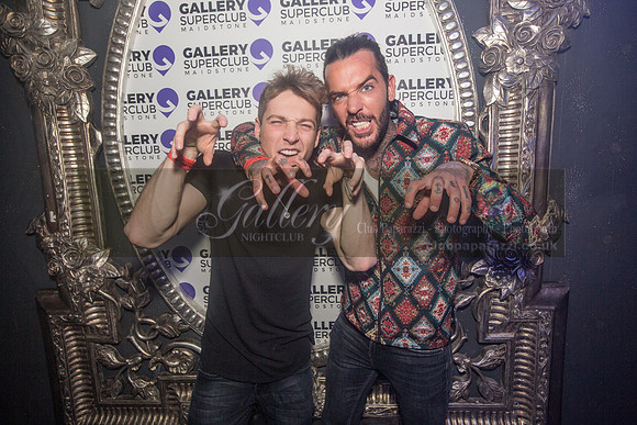 Pete Wicks and Sam Thompson having a fun night out at Gallery Club in Kent