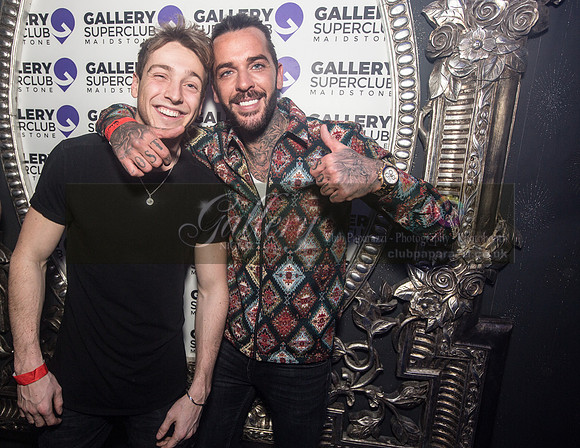 Pete Wicks and Sam Thompson having a fun night out at Gallery Club in Kent